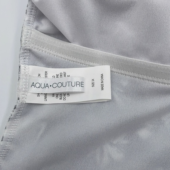 Aqua Couture Black & White Curvy Adjustable Straps Removable Pads Swimsuit - 3X - Picture 12 of 14